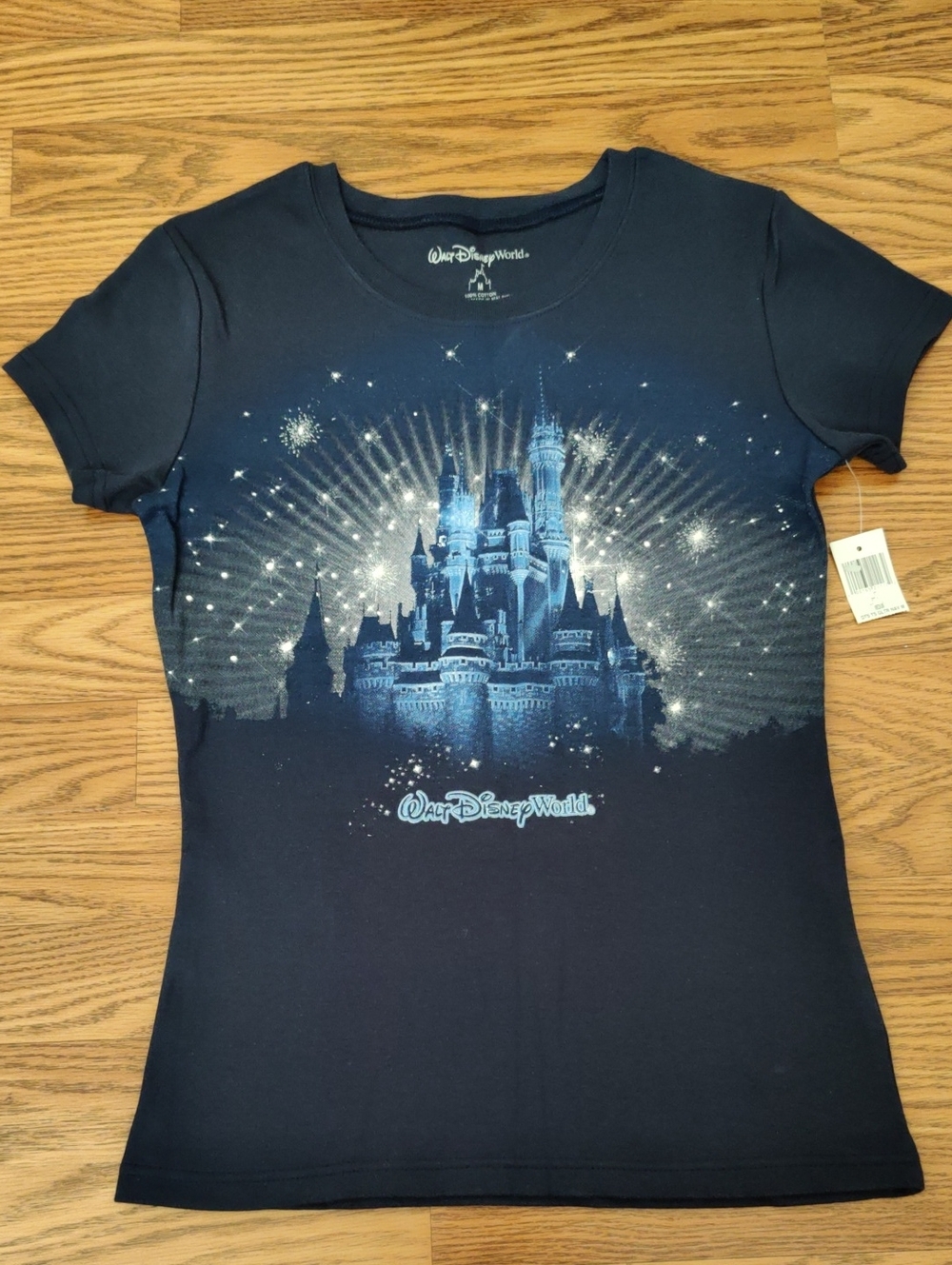 NWT Disney World - Navy and Light Blue Castle Sparkle Tee